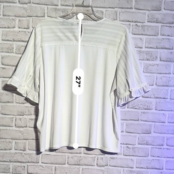 Karl Lagerfeld, short sleeve, crochet and ruffle blouse - Picture 3 of 10